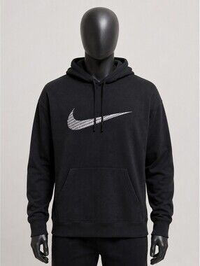 Size Large Men's Nike Therma-Fit Pullover Hoodie Swoosh Black Warm Activewear